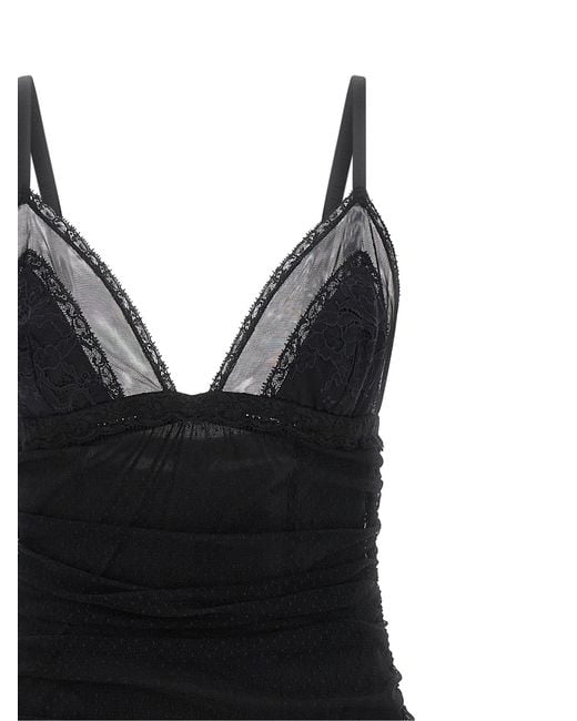 Dolce & Gabbana Black Polyamide Midi Dress