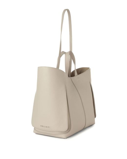 Orciani Natural Stone Leather Shopping Bag