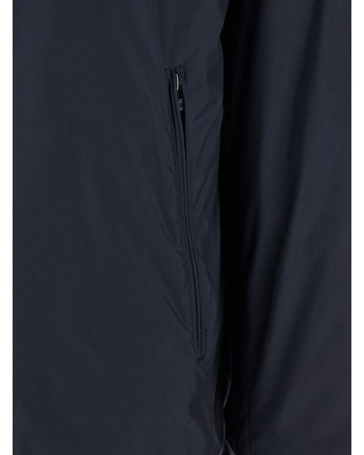Emporio Armani Blue Down Jacket With Hood And Front Zip Closure for men