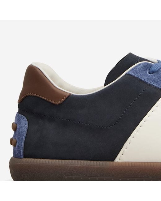 Tod's Blue Suede And Nubuck Leather Sneakers Calfskin Trainers for men