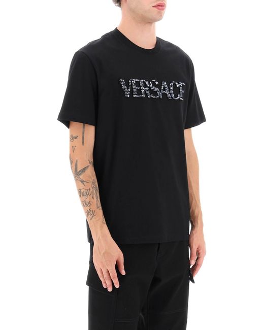 Versace Black Croc Logo T-shirt for men