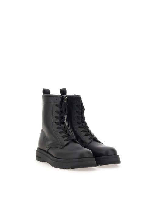 Woolrich Black New City" Tumbled Leather Boots