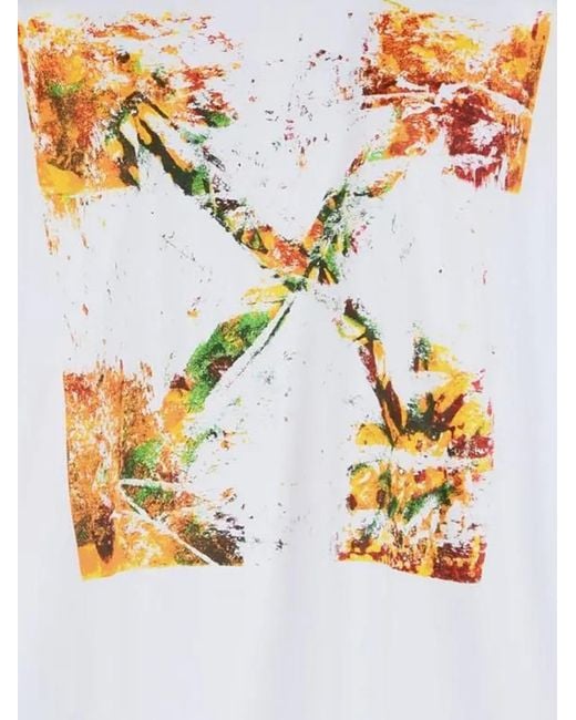 Off-White c/o Virgil Abloh Gray Cotton T-Shirt Spices Arrow T-Shirts for men