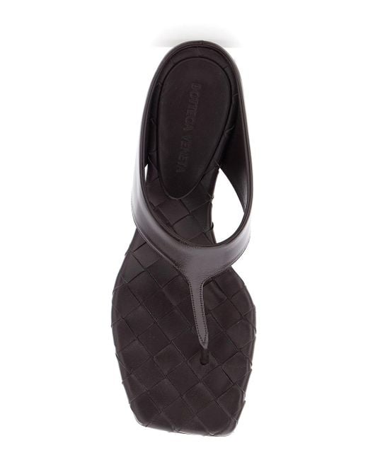 Bottega Veneta White Thong Sandals With Kitten Heel And Sole With I