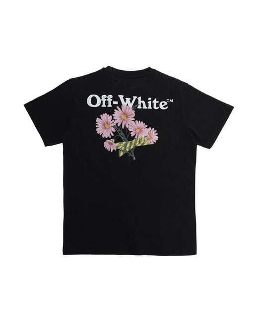 Off-White c/o Virgil Abloh Black T-Shirt Daisy Tape Tee S-S Cotton T-Shirts
