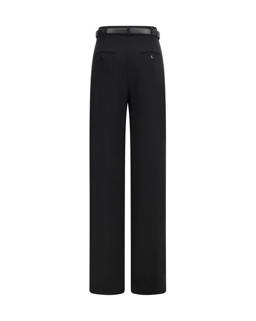 Max Mara Black Elegant Pants With Belt Triacetate; Polyester