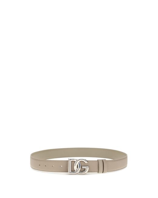 Dolce & Gabbana White Leather Belt Calf Bos Taurus E Braces for men
