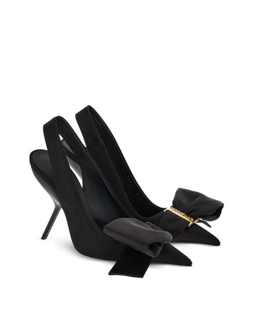 Ferragamo Black Ferragamo 105Mm Bow Slingback Pumps