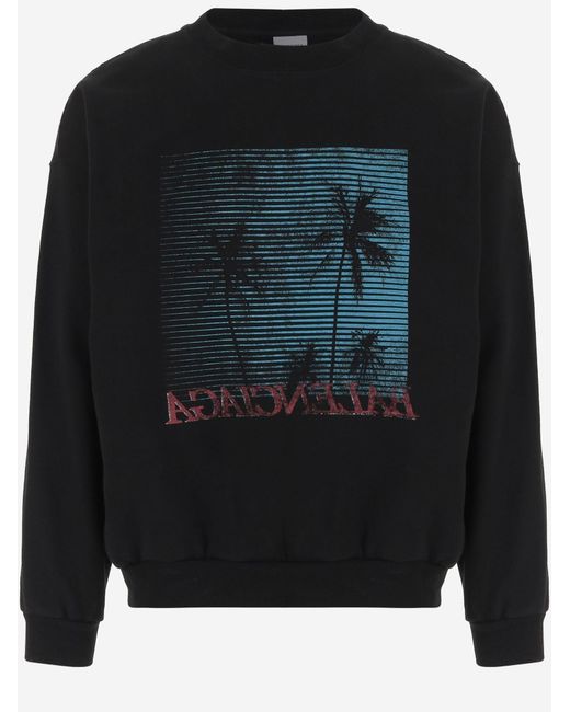Balenciaga Black Cotton Sweatshirt With Graphic Print for men