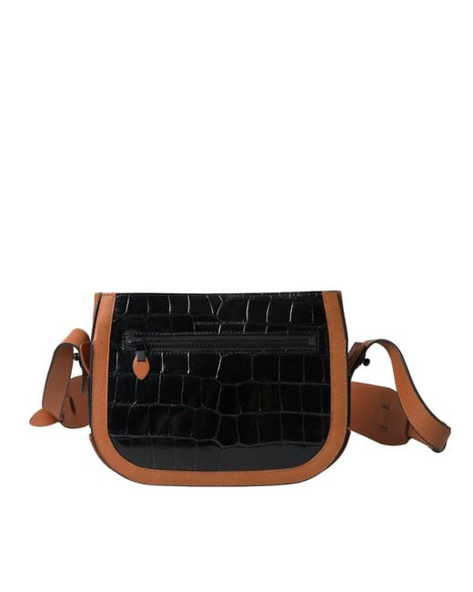 Balenciaga Black Exotic Skin Leather Shoulder Camera Purse Bag And Crocodile
