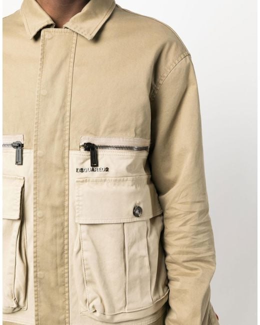 DSquared² Natural Flap Pocket Padded Coach Jacket for men