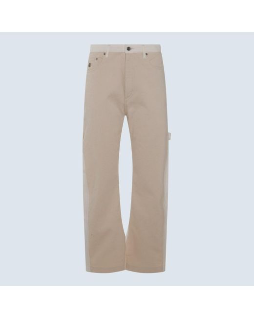 Stella McCartney Natural White And Ecru Cotton Blend Jeans