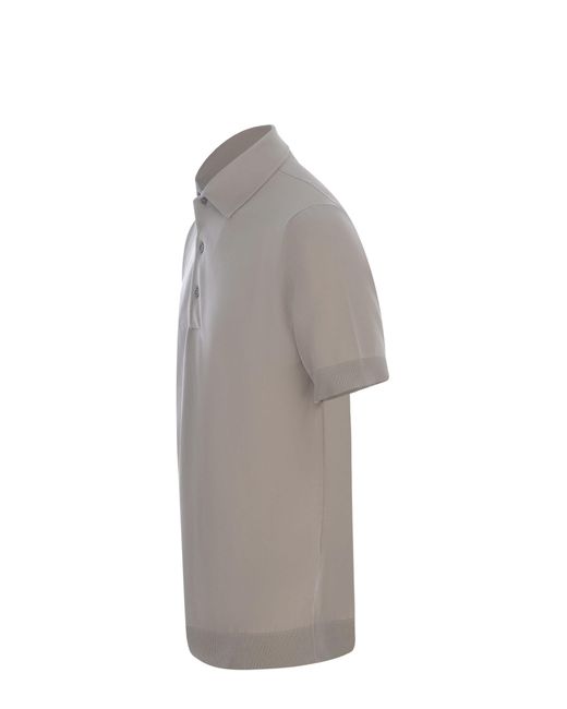 FILIPPO DE LAURENTIIS Gray Polo Shirt Filippo De Laurentis Made Of Cotton Thread for men