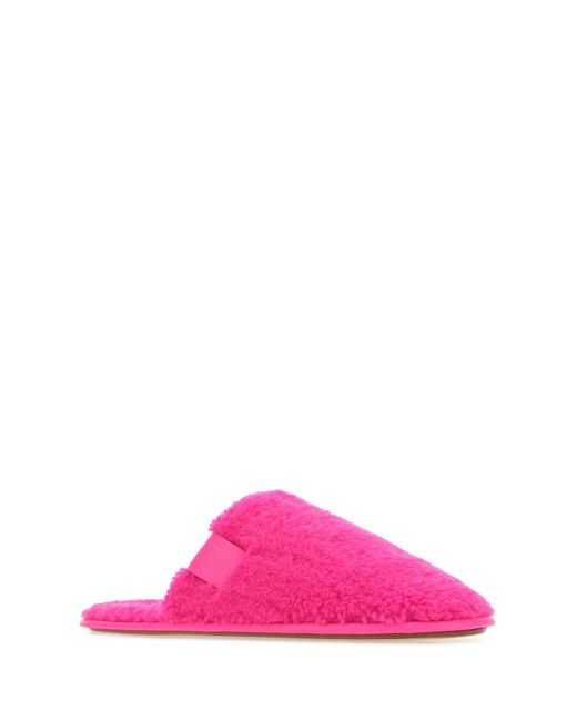 Loewe Pink Fluo Eco Shearling Slippers for men