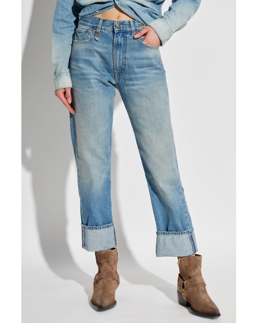 R13 Blue Jeans With Logo