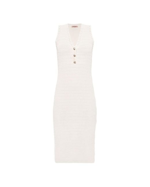 Twinset White Dresses Parchment