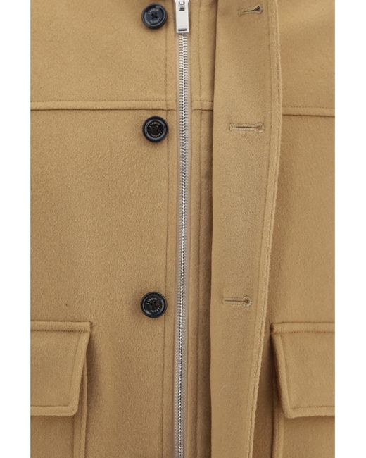 Lardini Natural Buttoned Jacket With Ribbed Trims for men
