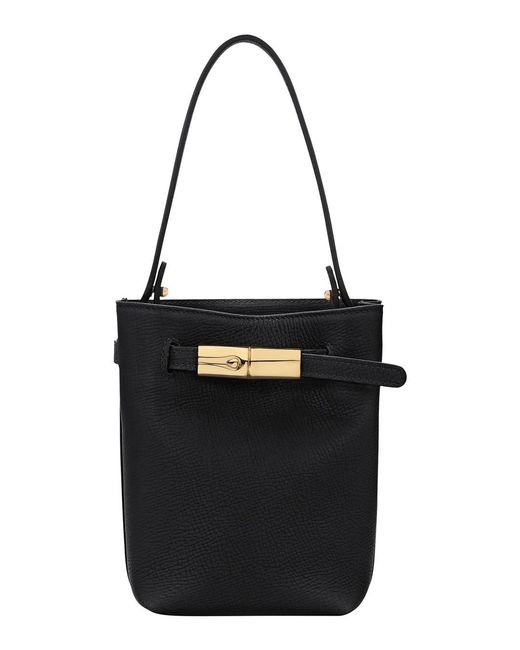 Longchamp Black Handbag Calf Leather Bag