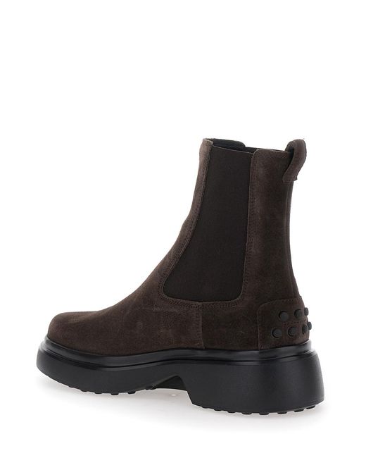 Tod's Black Leather Ankle Boots Sheep
