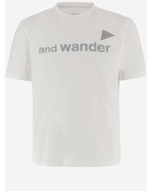 And Wander White Cotton T-Shirt T-Shirts for men