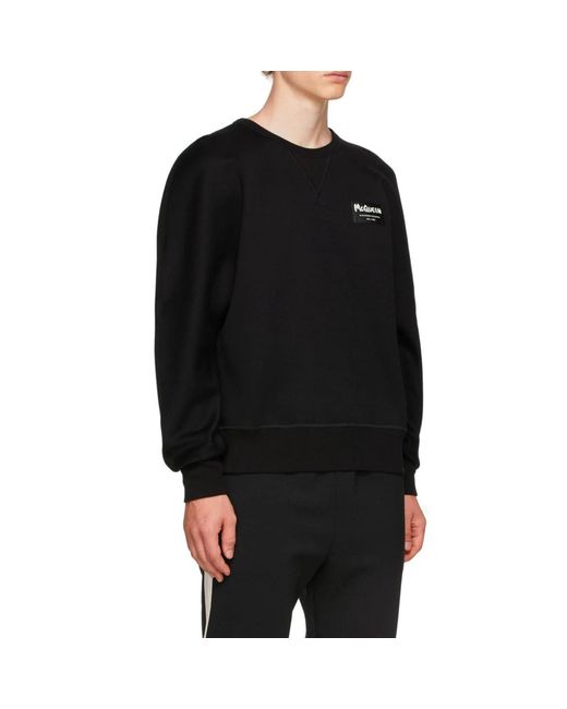 Alexander McQueen Black Cotton Logo Sweatshirt for men