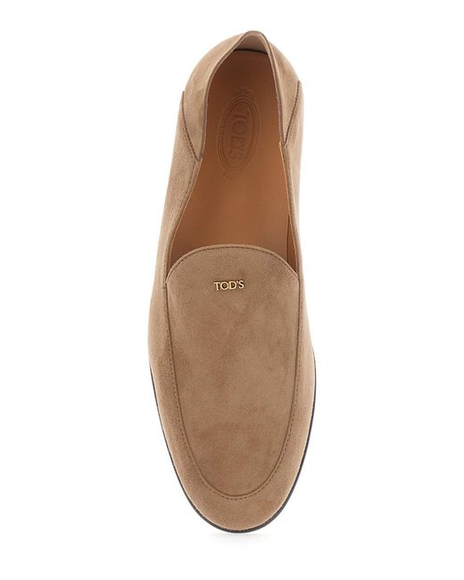 Tod's Brown Loafers Suede Sheep Leather