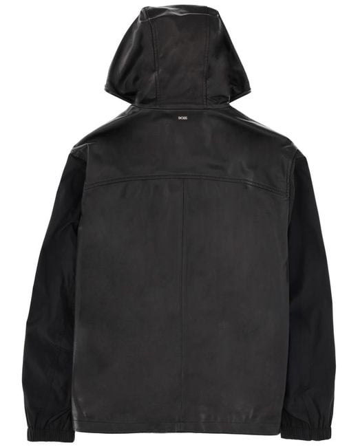 Boss Black Leather Blend Jacket for men