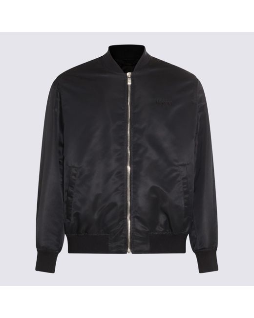 Versace Black And Multicolour Printed Bomber Down Jacket for men