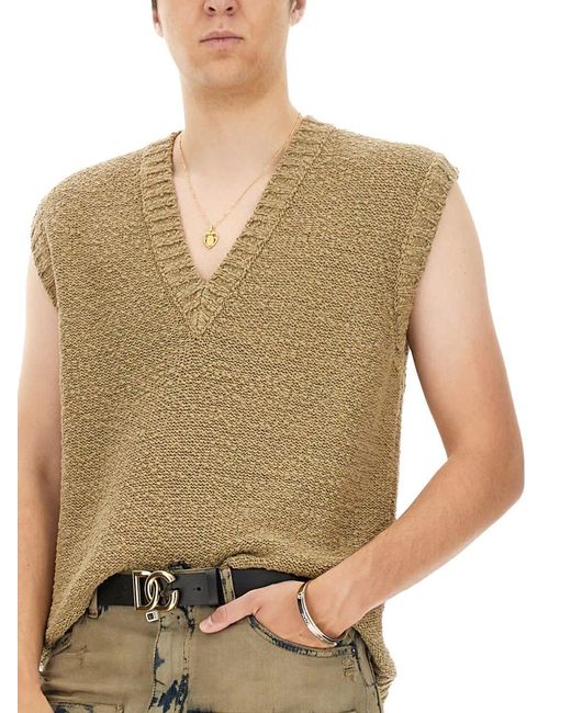 Dolce & Gabbana Green Knitted Vest for men