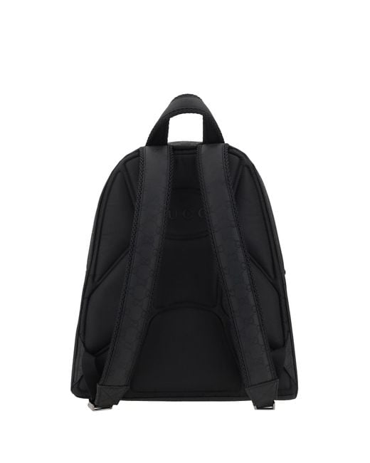Gucci Black Gg Pattern Nylon Backpack for men