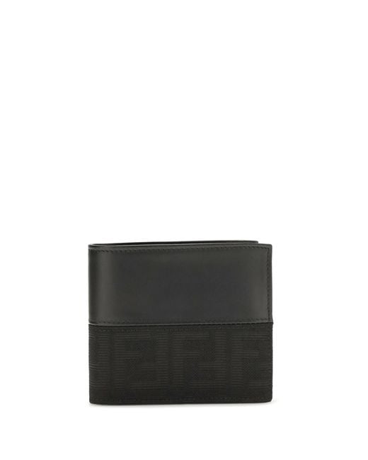 Fendi Black Ff Jacquard Bifold Wallet for men