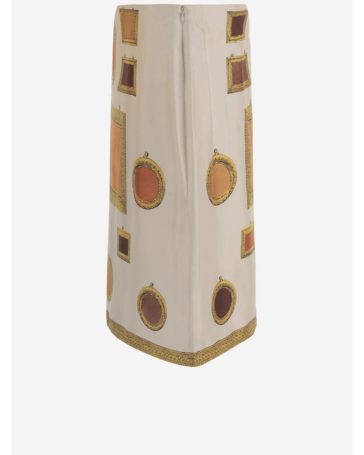 Versace Multicolor Skirt Printed Silk