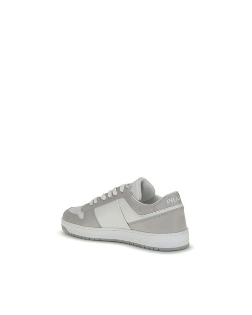 Prada Gray Multicolor Calf Leather Bos Taurus Low Top Sneakers for men