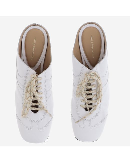 Dries Van Noten Metallic Leather Heeled Mules