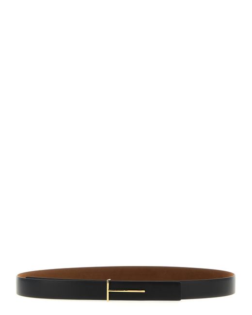 Tom Ford White Slim T Reversible Textured Belt for men