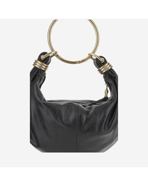 Chloé Black Small Leather Hobo Bag Calf Shoulder