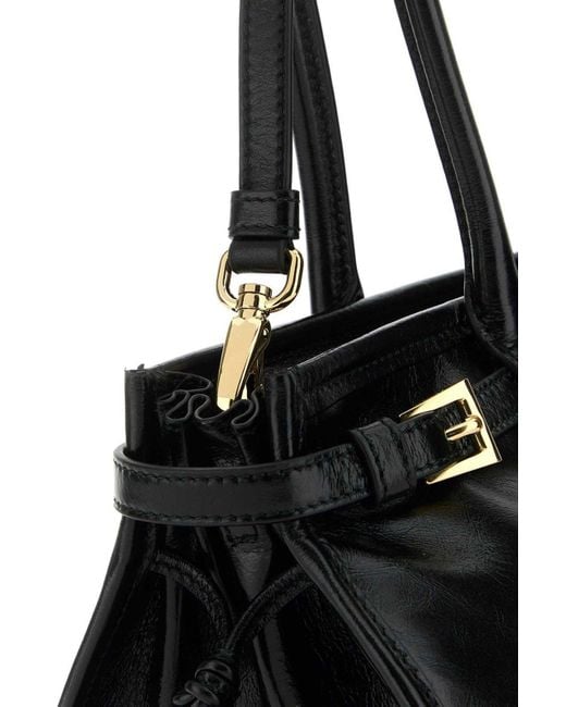Prada Black Triangle-logo Tote Bag