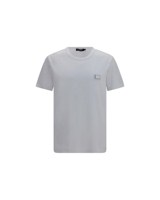 Dolce & Gabbana Gray White Cotton T for men
