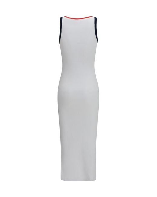 Fiorucci White Midi Dress Ribbed Cotton