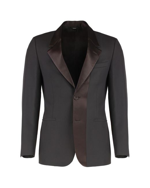 Fendi Black Blazer Crepe Wool, Polyester Suit & Dinner Jackets for men