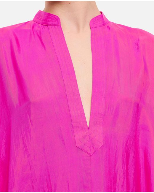 THE ROSE IBIZA Pink Silk Bicolor Tunic Dress