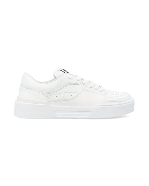 Dolce & Gabbana Leather Calfskin Nappa New Roma Sneakers in White for ...