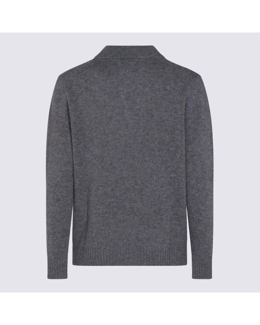 Seven Gauge Gray Wool Knitwear for men