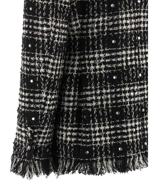 GIUSEPPE DI MORABITO Black Tweed And Rhinestone Blazer