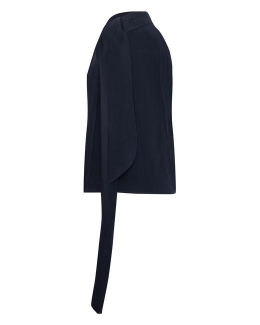 Max Mara Blue Top Asymmetric Silk Vests & Tank Tops