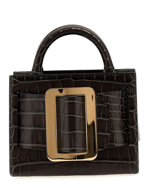 Boyy Black Bobby 18 Croc-embossed Hand Bags