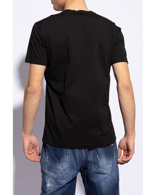 DSquared² Black T-Shirt With Logo for men