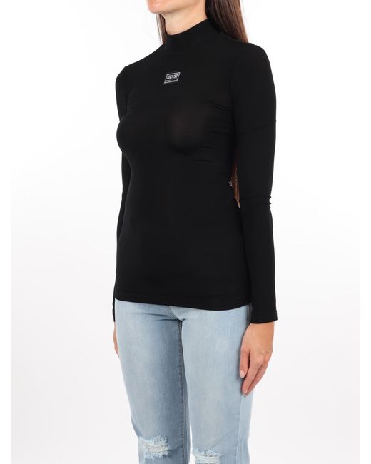 Versace Jeans Couture Denim Jersey Stretch Marika T-shirt in Nero (Black) |  Lyst
