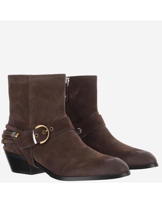 Pinko Brown Ankle Boots Jane O7 Suede Upper: Bovine Leather