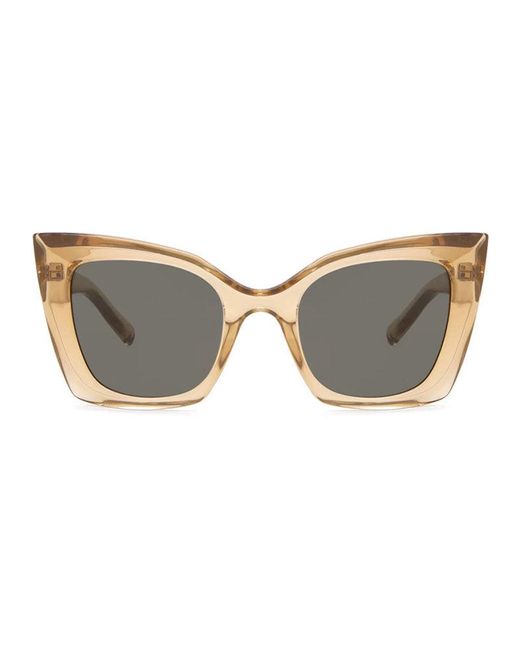 Saint Laurent Brown Sunglasses Cat Eye Full Rim, Nude Frame And Lens Sl552006